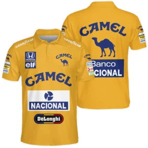 1987 Ayrton Senna Camel Honda Formula 1 Racing Team Polo Shirt BL3725A5PL