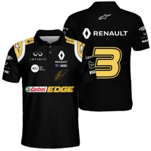 2019 Daniel Ricciardo Renault F1 Team Race Suit Polo Shirt BLVA180725A02PL