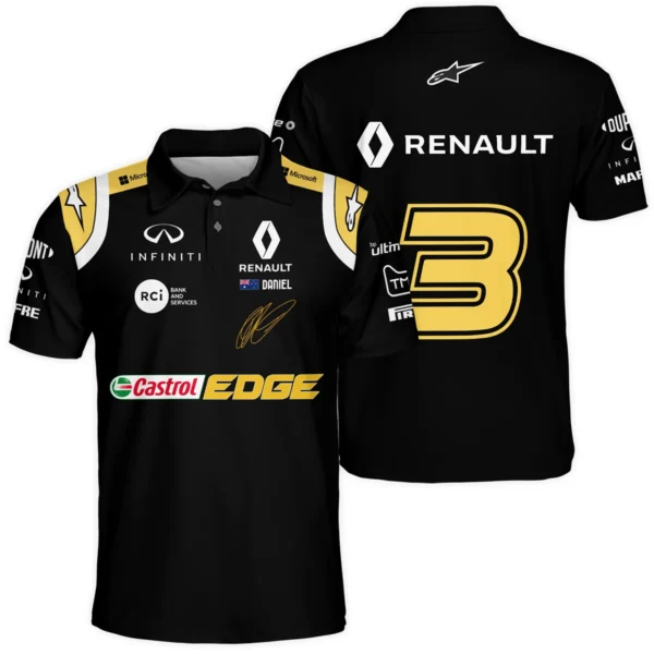 2019 Daniel Ricciardo Renault F1 Team Race Suit Polo Shirt BLVA180725A02PL