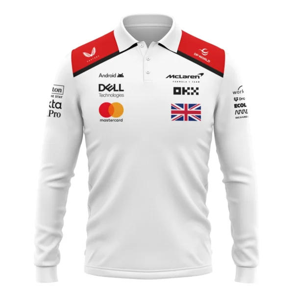 2025 James Hunt McLaren F1 Long Polo Shirt For Fans BL2725A1LPL - Image 2