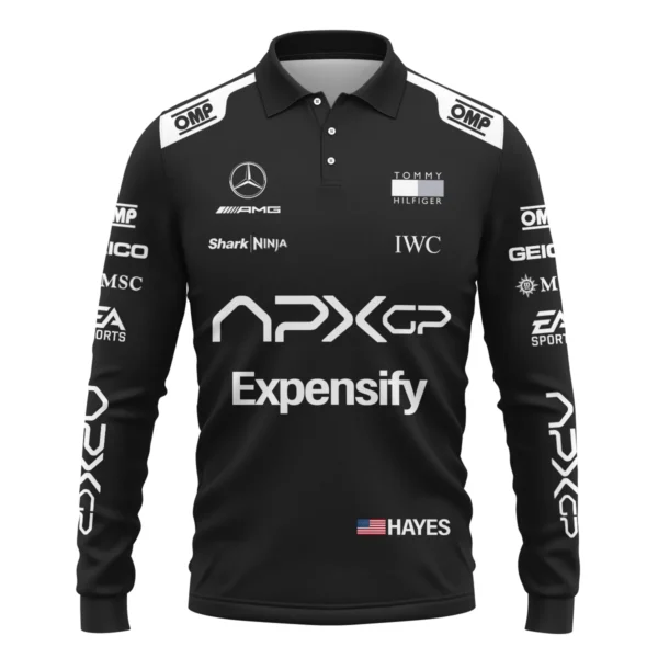 2025 F1 The Movie Black Version For Racing Fan Exclusive Long Polo Shirt BLF116625A2LPL - Image 2