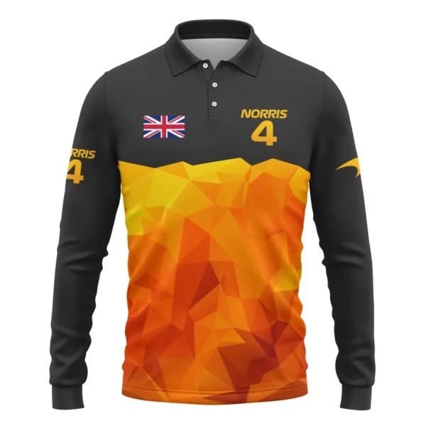 Lando Norris McLaren F1 Limited Edition Long Polo Shirt BLNR13725A1LPL - Image 2