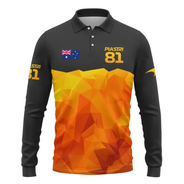 Oscar Piastri McLaren F1 Limited Edition Long Polo Shirt BLOP13725A1LPL - Image 2
