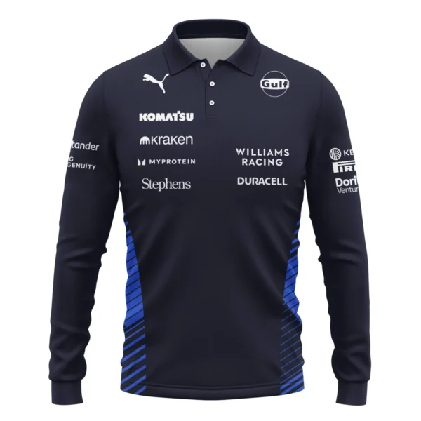 2025 Williams F1 Team Suit Long Polo Shirt BLVA080725A01WILLPL - Image 2