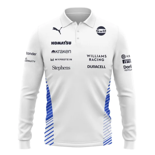 2025 Williams F1 Team Suit Long Polo Shirt BLVA080725A02WILLPL - Image 2
