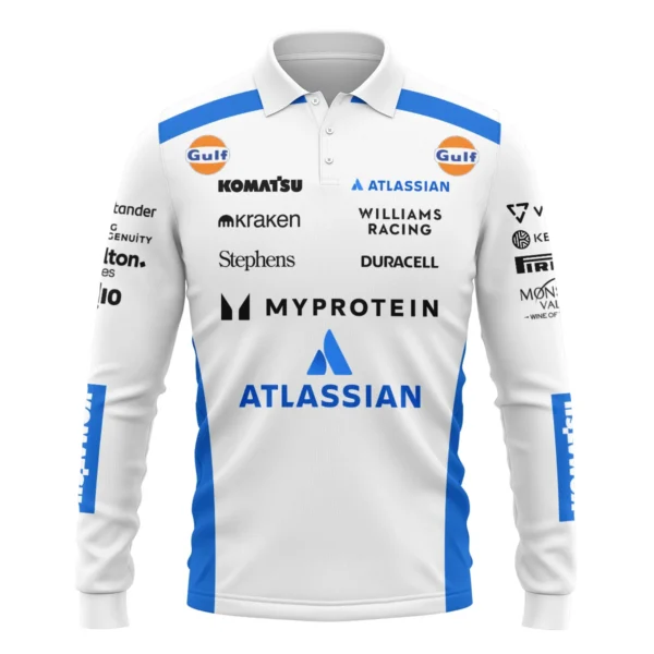 2025 Williams F1 Race Suit Long Polo Shirt BLVA100725A03WILLPL - Image 2