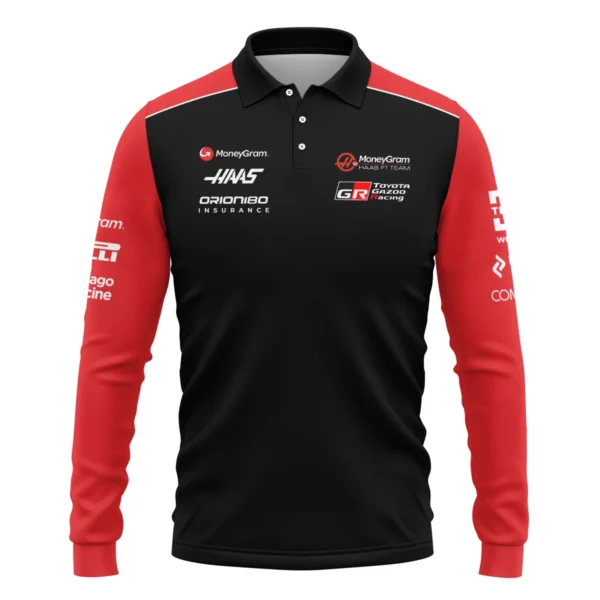 2025 Haas F1 Team Suit Long Polo Shirt BLVA150725A01HAASLPL - Image 2