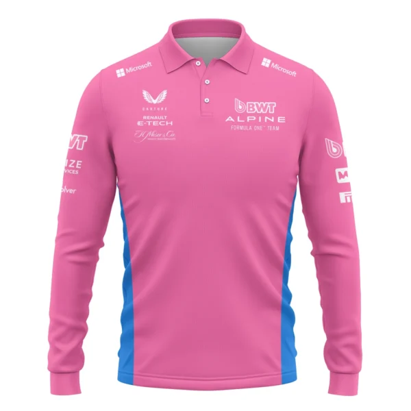 2025 Alpine F1 Team Suit Long Polo Shirt BLVA150725A02ALPLPL - Image 2