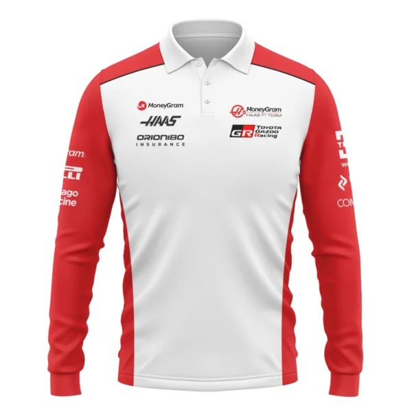 2025 Haas F1 Team Suit Long Polo Shirt BLVA150725A02HAASLPL - Image 2