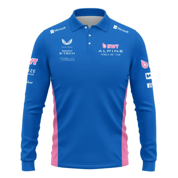 2025 Alpine F1 Race Suit Long Polo Shirt BLVA150725A03ALPLPL - Image 2