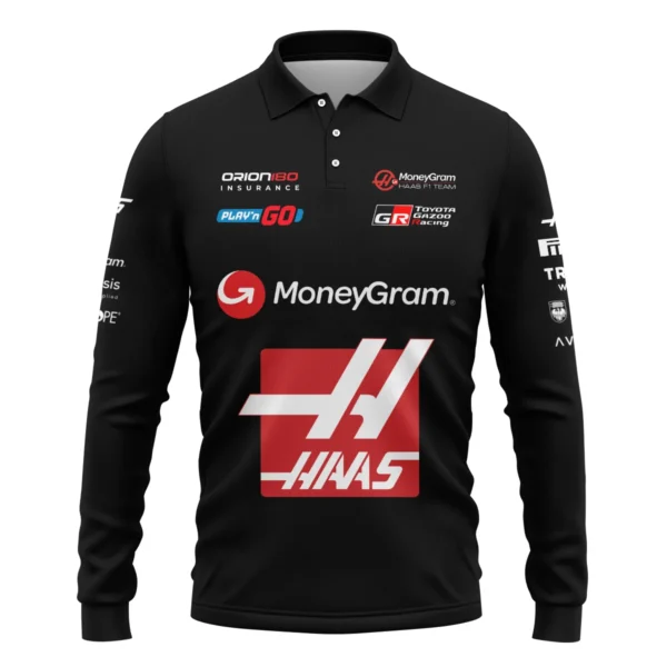 2025 Haas F1 Race Suit Long Polo Shirt BLVA150725A03HAASLPL - Image 2