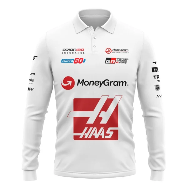2025 Haas F1 Race Suit Long Polo Shirt BLVA150725HAAS04LPL - Image 2