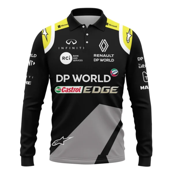 2018 Daniel Ricciardo Renault DP World Race Suit Long Polo Shirt BLVA180725A01LPL - Image 2