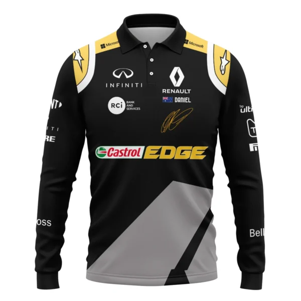 2020 Daniel Ricciardo Renault Alpinestars Race Suit Long Polo Shirt BLVA180725A04LPL - Image 2