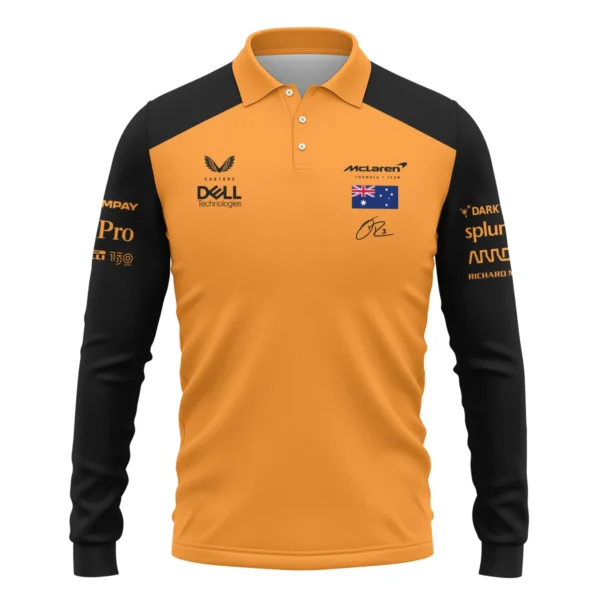 2022 Daniel Ricciardo McLaren F1 Team Suit Long Polo Shirt BLVA180725A08LPL - Image 2