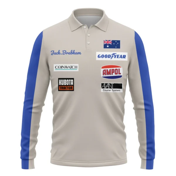 1970 Jack Brabham Race Suit Long Polo Shirt BLVAJB070725A01LPL - Image 2