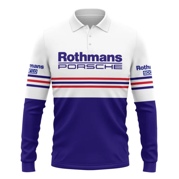 1984 Jack Brabham Rothmans Porsche 962 Long Polo Shirt BLVAJB080725A03LPL - Image 2