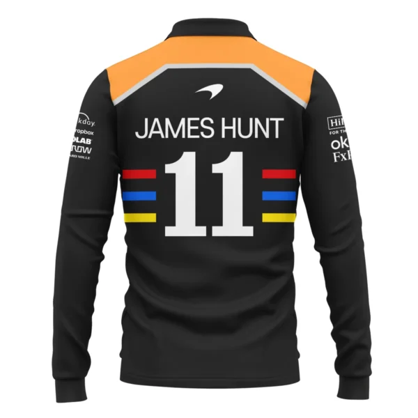 2025 James Hunt McLaren F1 Long Polo Shirt For Fans BL2725A2LPL - Image 3