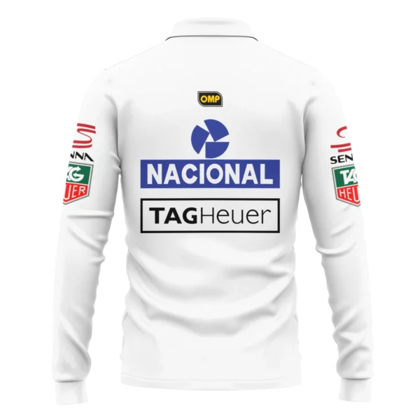 1985 Ayrton Senna John Player Special Lotus F1 Racing Team Long Polo Shirt BL3725A3LPL - Image 3