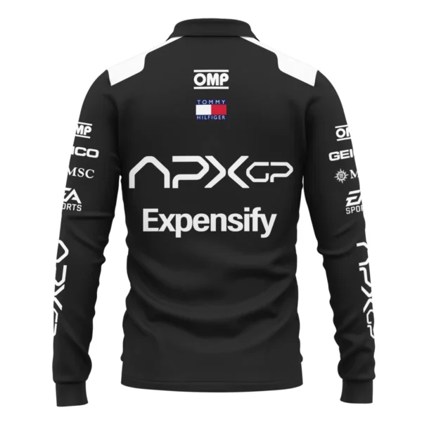 2025 F1 The Movie Black Version For Racing Fan Exclusive Long Polo Shirt BLF116625A2LPL - Image 3