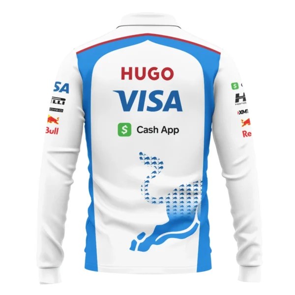 2025 Racing Bulls F1 Team Suit Long Polo Shirt BLVA110725A01RCBLPL - Image 3