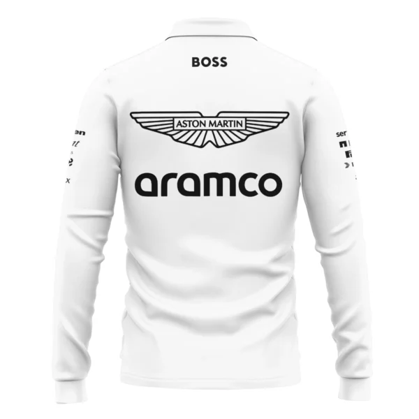 2025 Aston Martin F1 Race Suit Long Polo Shirt BLVA120725A03AMLPL - Image 3