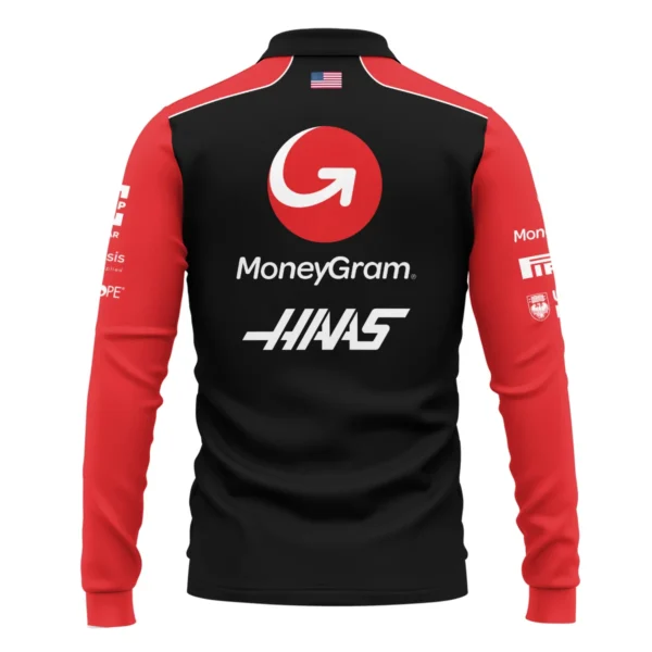 2025 Haas F1 Team Suit Long Polo Shirt BLVA150725A01HAASLPL - Image 3