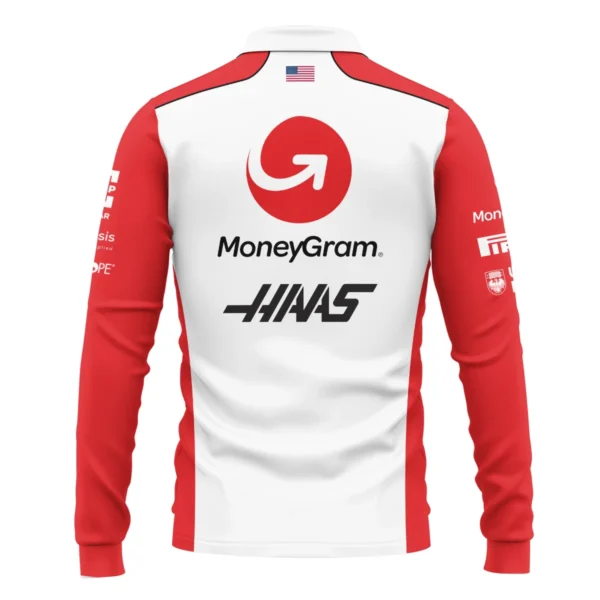 2025 Haas F1 Team Suit Long Polo Shirt BLVA150725A02HAASLPL - Image 3