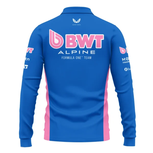 2025 Alpine F1 Race Suit Long Polo Shirt BLVA150725A03ALPLPL - Image 3