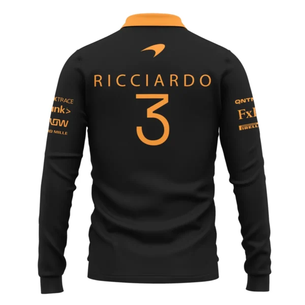 2022 Daniel Ricciardo McLaren F1 Team Suit Long Polo Shirt BLVA180725A08LPL - Image 3