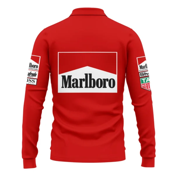 1985 Alain Prost Racing Suit McLaren F1 Team Long Polo Shirt BLVAAP070725A04LPL - Image 3