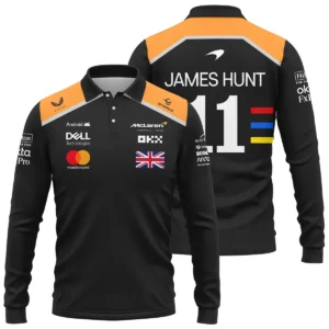 2025 James Hunt McLaren F1 Long Polo Shirt For Fans BL2725A2LPL