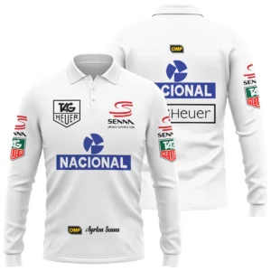 1985 Ayrton Senna John Player Special Lotus F1 Racing Team Long Polo Shirt BL3725A3LPL