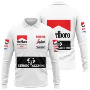 1984 Ayrton Senna Sergio Tacchini Toleman F1 Promotional Team Long Polo Shirt BL3725A7LPL