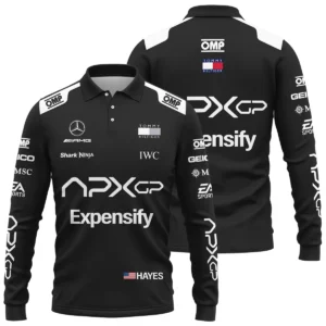 2025 F1 The Movie Black Version For Racing Fan Exclusive Long Polo Shirt BLF116625A2LPL