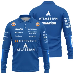 2025 Williams F1 Race Suit Long Polo Shirt BLVA100725A04WILLPL