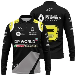 2018 Daniel Ricciardo Renault DP World Race Suit Long Polo Shirt BLVA180725A01LPL