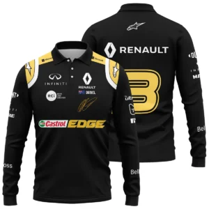 2019 Daniel Ricciardo Renault F1 Team Race Suit Long Polo Shirt BLVA180725A02LPL