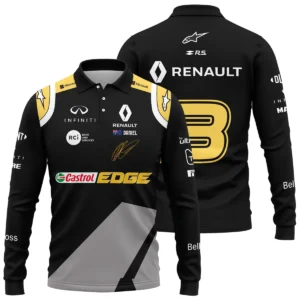 2020 Daniel Ricciardo Renault Alpinestars Race Suit Long Polo Shirt BLVA180725A04LPL