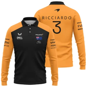 2022 Daniel Ricciardo McLaren F1 Team Suit Long Polo Shirt BLVA180725A07LPL