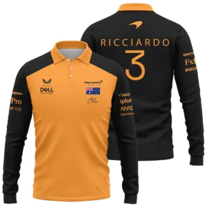 2022 Daniel Ricciardo McLaren F1 Team Suit Long Polo Shirt BLVA180725A08LPL