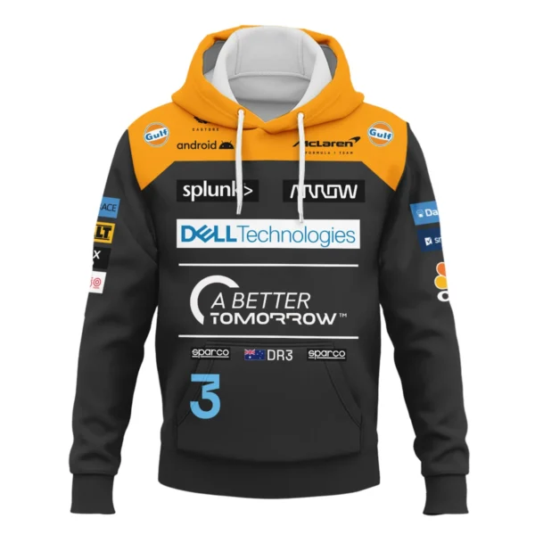 2022 Daniel Ricciardo McLaren F1 Team Race Suit Hoodie BLVA180725A06HD - Image 2