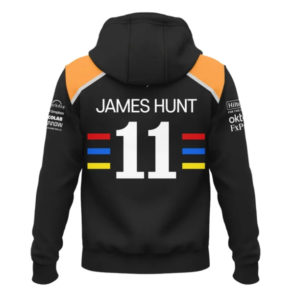 2025 James Hunt McLaren F1 Zipper Hoodie For Fans BL2725A2ZHD - Image 3