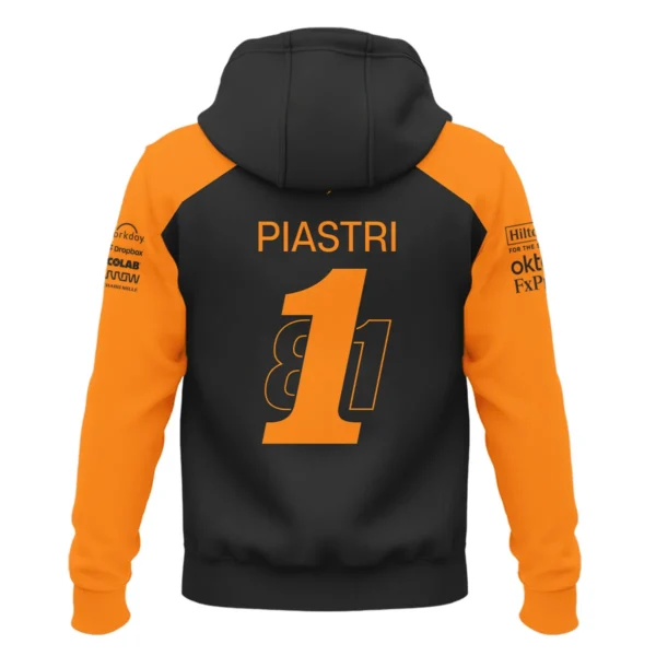 From #81 To #1 Oscar Piastri McLaren F1 Limited Edition Zipper Hoodie BL4725A1ZHD - Image 3