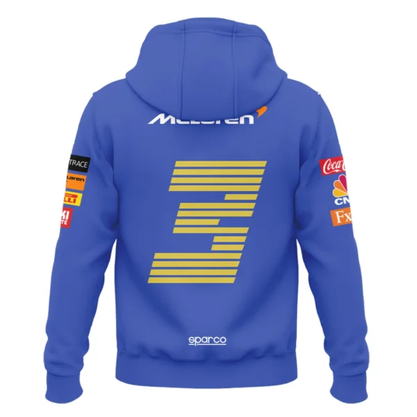 2021 Daniel Ricciardo McLaren F1 Team Race Suit Zipper Hoodie BLVA180725A03ZHD - Image 3