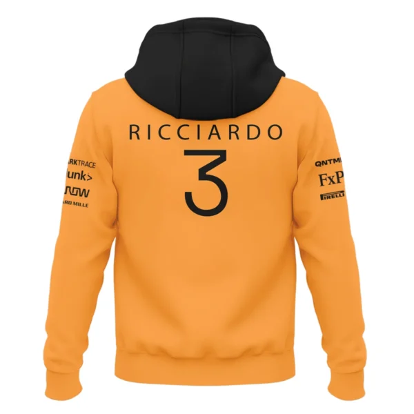 2022 Daniel Ricciardo McLaren F1 Team Suit Zipper Hoodie BLVA180725A07ZHD - Image 3