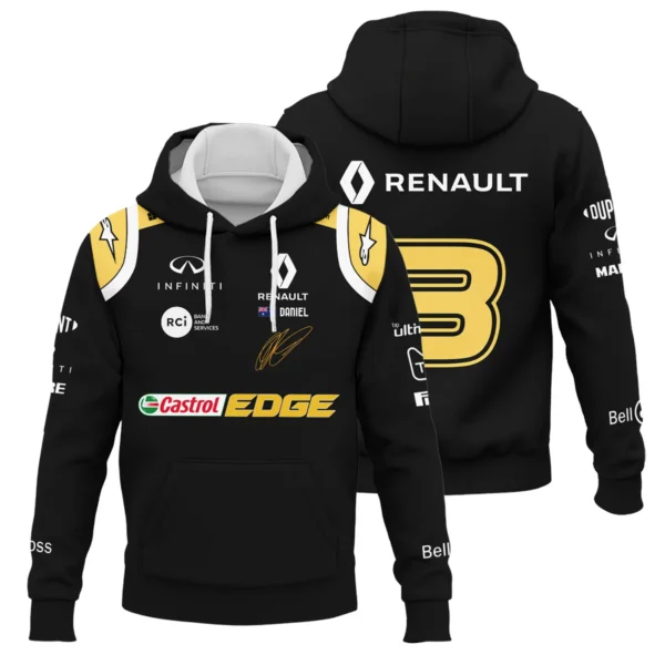 2019 Daniel Ricciardo Renault F1 Team Race Suit Hoodie BLVA180725A02HD