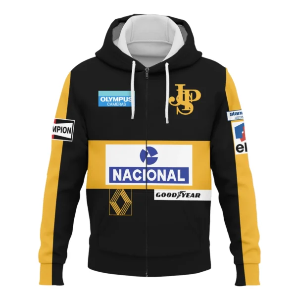 1985 Ayrton Senna John Player Special - Lotus F1 Racing Team Zipper Hoodie BL3725A4ZHD - Image 2