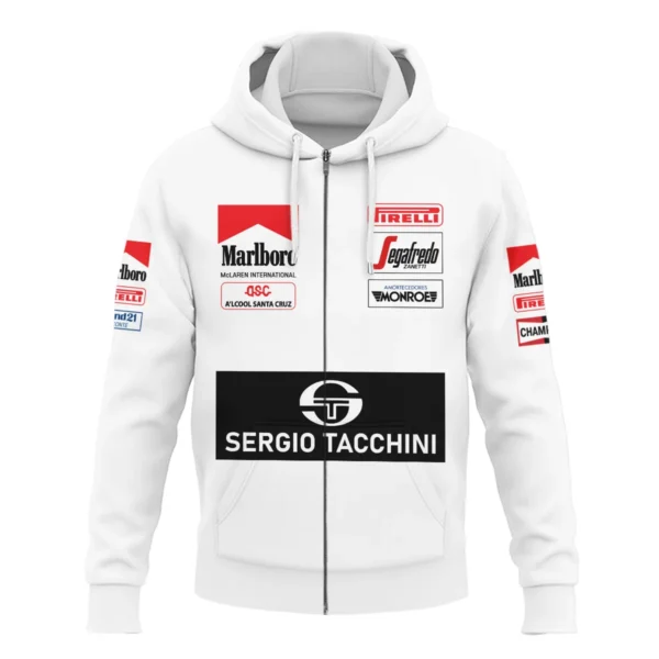 1984 Ayrton Senna Sergio Tacchini Toleman F1 Promotional Team Zipper Hoodie BL3725A7ZHD - Image 2