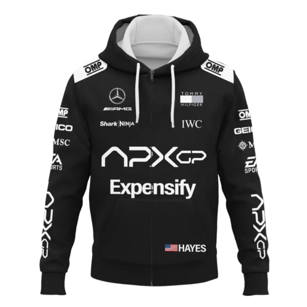 2025 F1 The Movie Black Version For Racing Fan Exclusive Zipper Hoodie BLF116625A2ZHD - Image 2